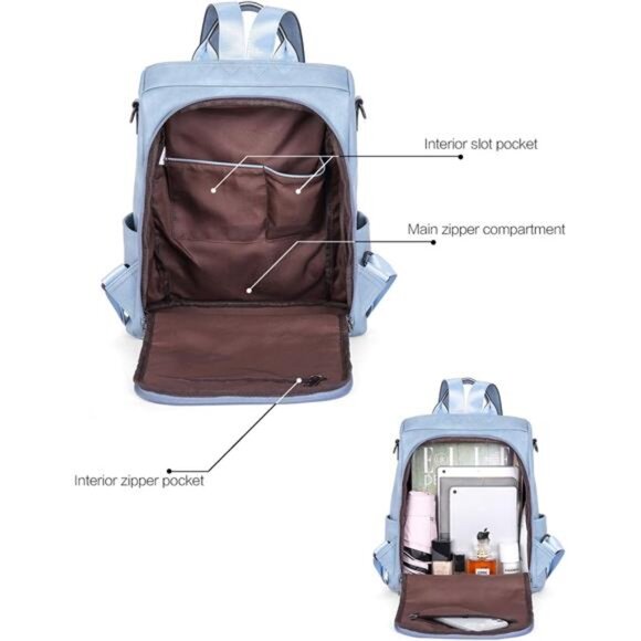Backpack Purse for Women,PU Leather AntiTheft TravelBackpack Purse Shoulder Bags main image 6